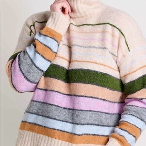 Toad&Co Multicolor Striped Turtleneck Sweater